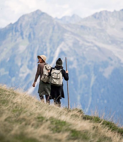 Wanderer auf den Bergwiesen