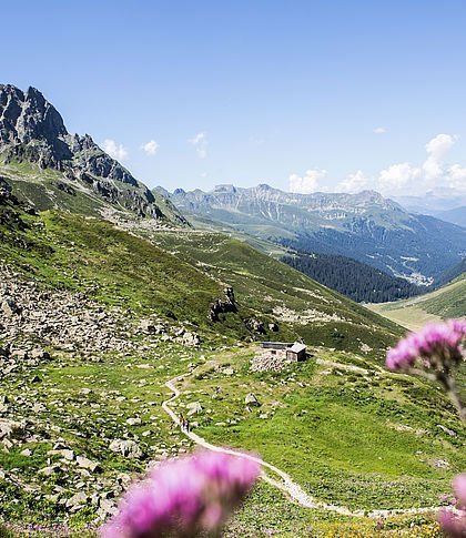 Bergblick beim Wandern in Gargellen